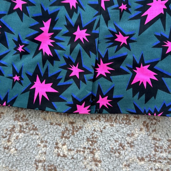 Kate Spade Saturday Pop Art Explosion Mini Skirt Green Hot Pink 00 - Picture 2 of 9